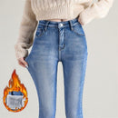Calça Jeans Peluciada com Elastano