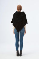 Poncho Feminino Luxuoso de Pele de Coelho LuxuryFur