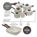 KIT COMPLETO: 33 PEÇAS - Antiaderentes Ceramic Premium C/ Panela de Pressão + Kit de utensílios