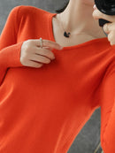 Suéter Feminino Gola V Casual de Inverno ChicWarm