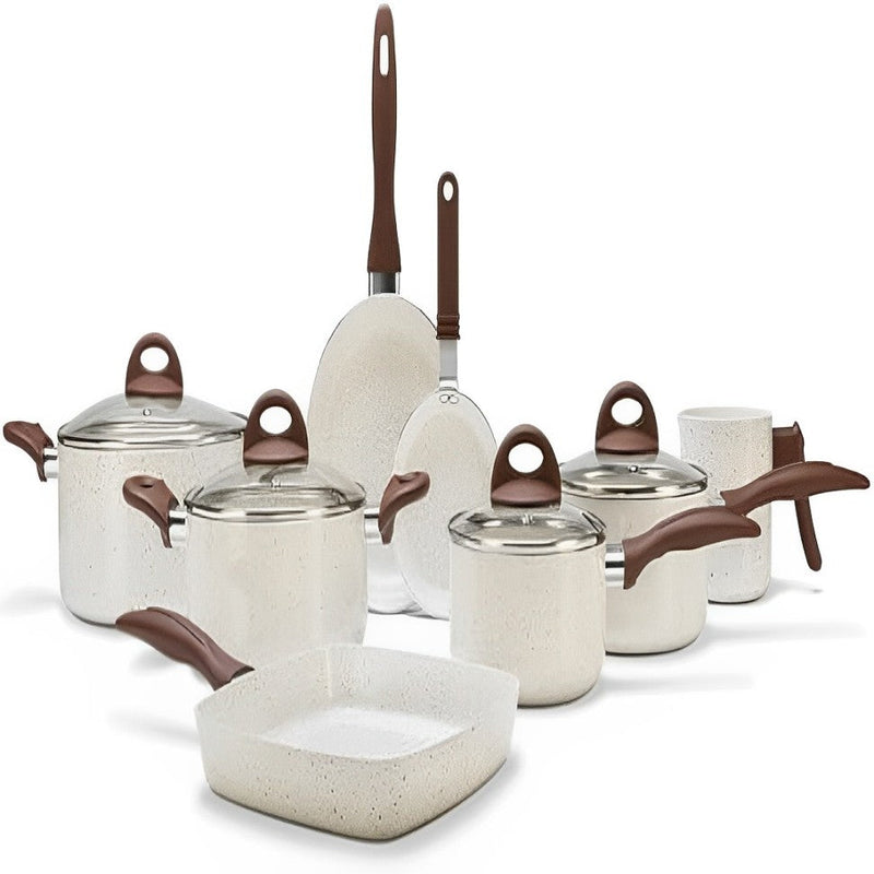 KIT COMPLETO: 33 PEÇAS - Antiaderentes Ceramic Premium C/ Panela de Pressão + Kit de utensílios