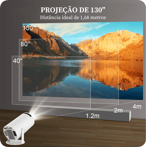 Projetor Portátil VisionMax 4k - Prático
