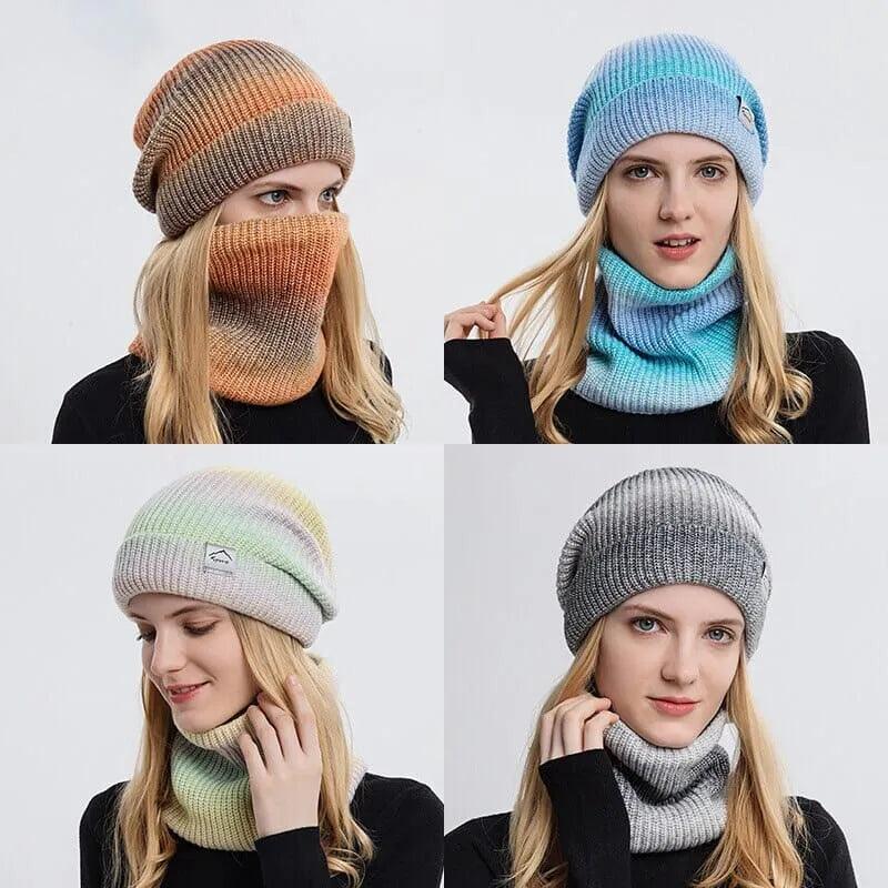 Gorro e Gola Degrade Forro Peluciado Kit Elegante
