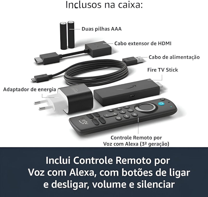 Fire Stick TV - Streaming em Full HD com Alexa - (QUEIMA DE ESTOQUE)