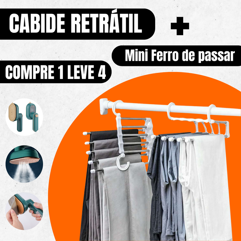 Cabide Retrátil - Space-Max - FRETE GRÁTIS (COMPRE 1 LEVE 4)