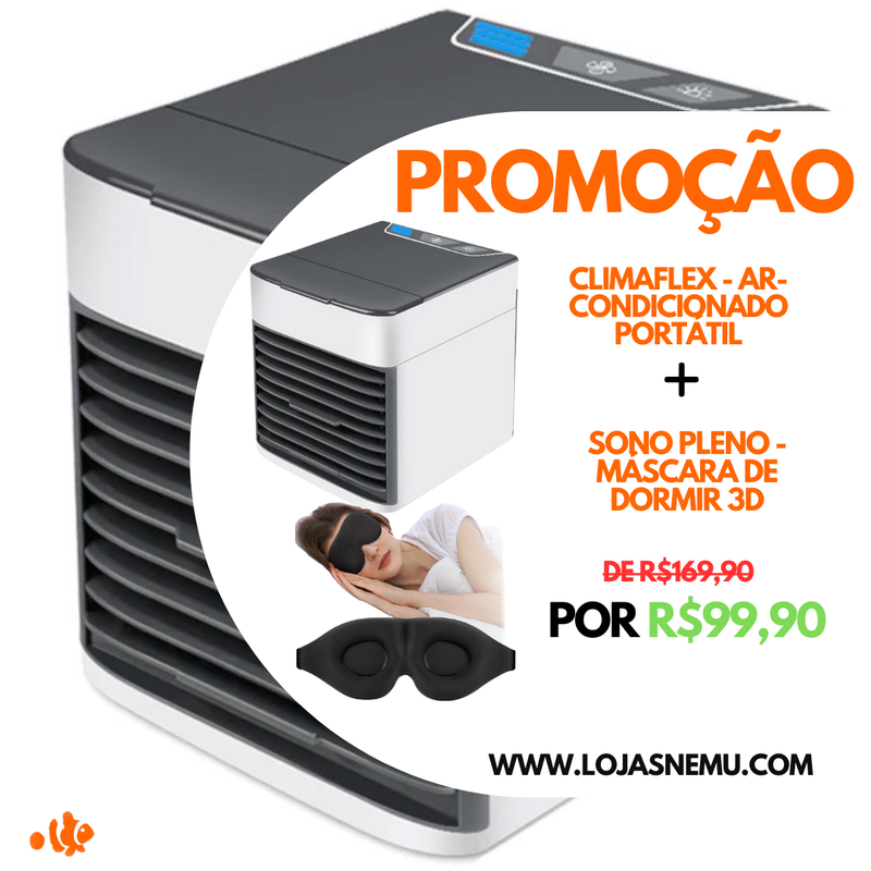 Arctic Air Ulra™ - Ar Condicionado Portátil + Sono Pleno™ - Máscara de dormir 3D