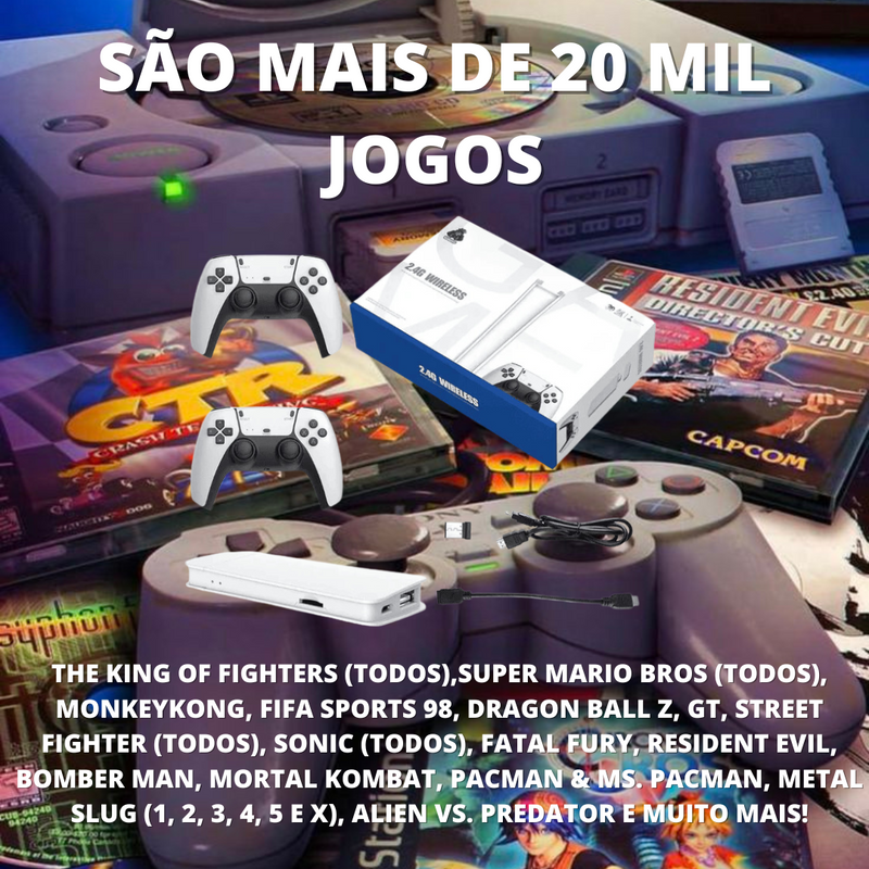 Game Stick Pro™ - 4k (20 MIL JOGOS) + 1 CONTROLE GRÁTIS (OFERTA LIMITADA ATÉ HOJE!)