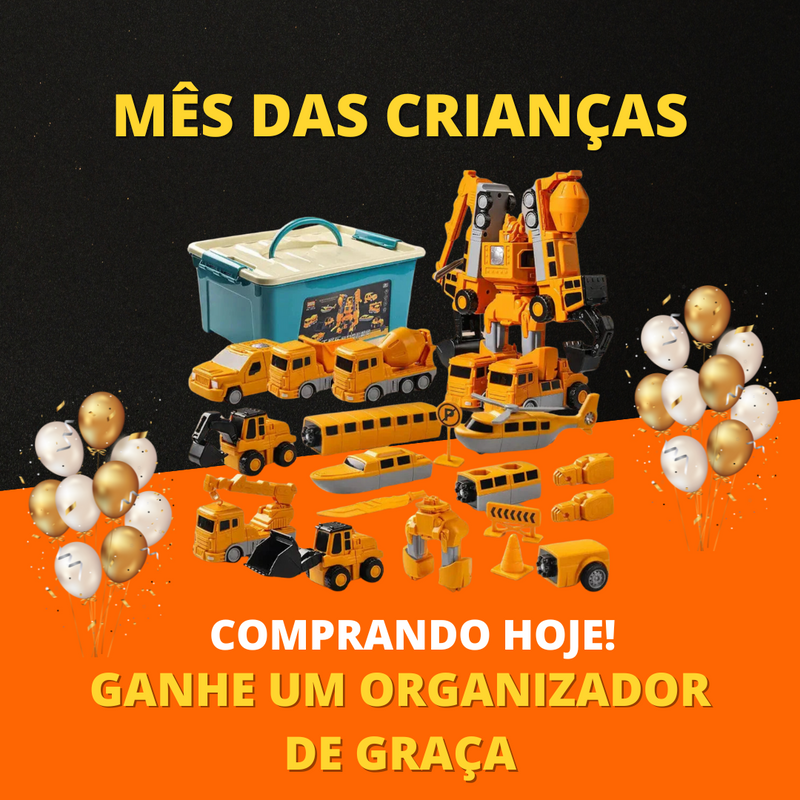 TransforMax™ - Carrinho Transformer + OrdemBox™ - Caixa Organizadora (PROMOÇÃO DIA DAS CRIANÇAS)